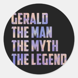Sticker Rond Gerald the man the myth the legend fathers day