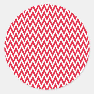 Sticker Rond Géranium Elegant Chevron Design