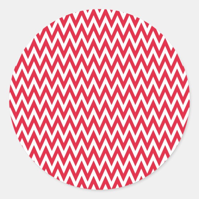 Sticker Rond Géranium Elegant Chevron Design (Devant)