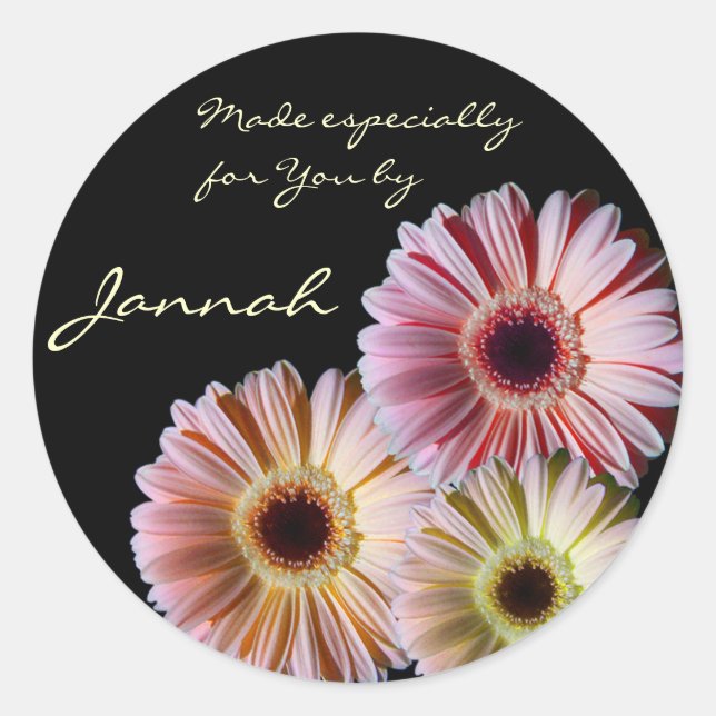 Sticker Rond Gerbera Daisy Trio (Devant)