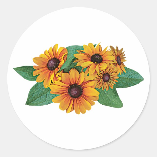 Sticker Rond Gerbera jaune doré (Devant)