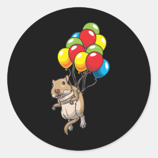 Sticker Rond Gerbil mongol avec des ballons