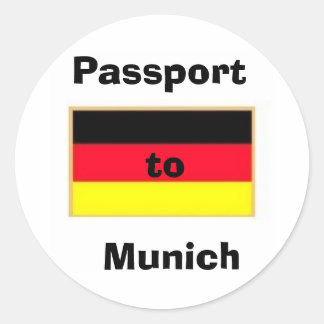 Sticker Rond german_flag_stickers, Passeport pour Munich