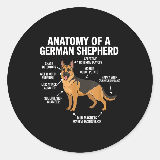Sticker Rond German Shepherd  (Devant)