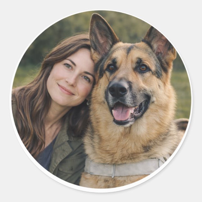 Sticker Rond German Shepherd Guide Dog Partnership – Woman (Devant)