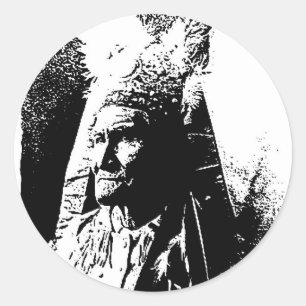 Sticker Rond Geronimo noir et blanc