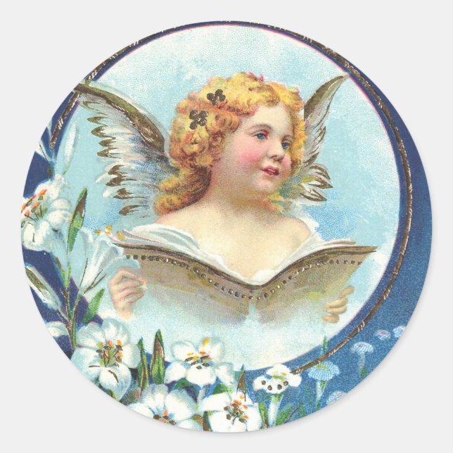 Sticker Rond Gesegnete Ostern, Bienheureuse Pâques (Devant)