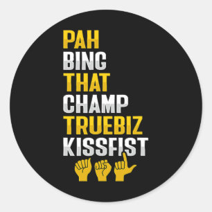 Sticker Rond Gesture à la main Sourde de l'ouïe perte de consci