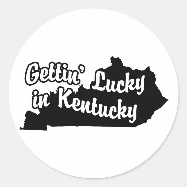 Sticker Rond Gettin' Lucky au Kentucky (Devant)