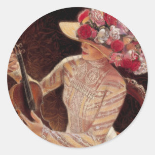 Sticker Rond "Getting in Tune" par Sue Halstenberg