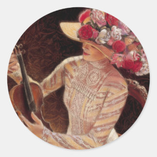 Sticker Rond "Getting in Tune" par Sue Halstenberg