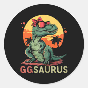 Sticker Rond Ggsaurus Dino Dinosaur Gg-saurus T-rex Funny Trex