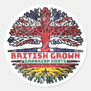 Sticker Rond Ghana Ghana Ghana Ghana Ghana Royaume-Uni British 