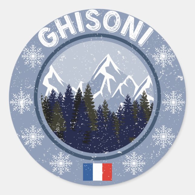 Sticker Rond Ghisoni Station de ski (Devant)