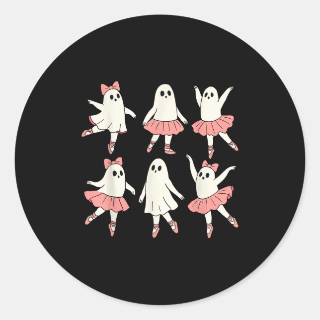 Sticker Rond Ghost Ballerina Ballet Dance Teacher Halloween Cos (Devant)