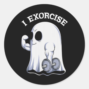Sticker Rond Ghost I Exorcize Fun Gym Exercice entraînement Éff