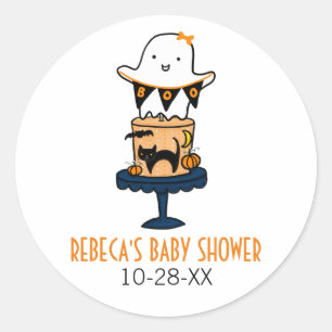 Sticker Rond Ghost on Halloween Cake