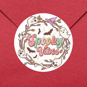 Sticker Rond Ghost Super mignon, vibes éffrayantes, halloween