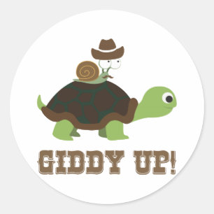 Sticker Rond Giddy Up !