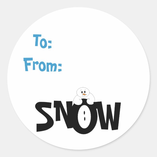 Sticker Rond Gifttag neige (Devant)