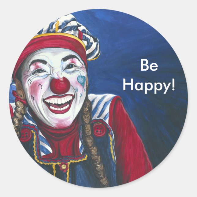Sticker Rond Giggles la peinture clown (Devant)