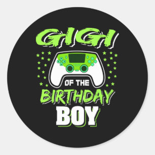 Sticker Rond Gigi De L'Anniversaire Jeu Vidéo Boy Décorations