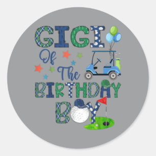 Sticker Rond Gigi du garçon d'anniversaire trou en un amateur d