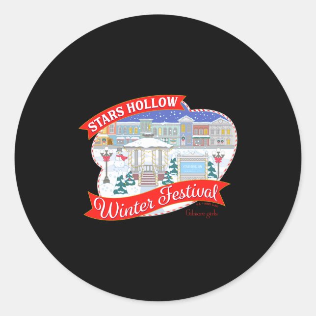 Sticker Rond Gilmore Girls Stars Hollow Winter Festival  (Devant)