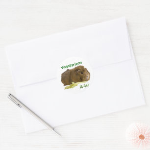 Sticker Rond Gingembre Guinée Cochon Manger Un Céleri Stalk Pho