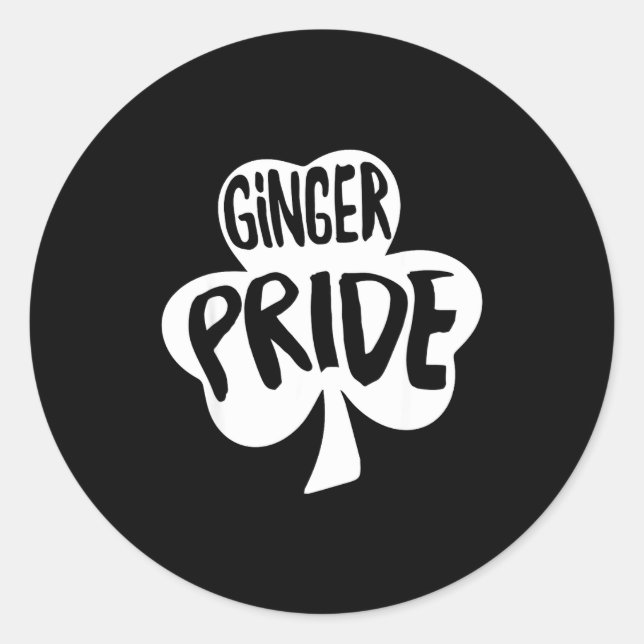 Sticker Rond Ginger Pride Funny St Patricks Day Shirt Irish  (Devant)