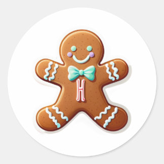 Sticker Rond Gingerbread H Monogram