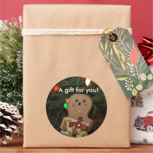 Sticker Rond Gingerbread Homme cadeau pour vous