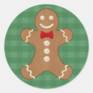 Sticker Rond Gingerbread Homme Cookie Holiday