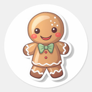 Sticker Rond Gingerbread Hommes de voeux