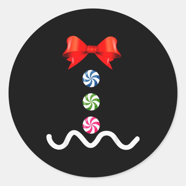 Sticker Rond Gingerbread Man Christmas Costume Cookie Baking  (Devant)