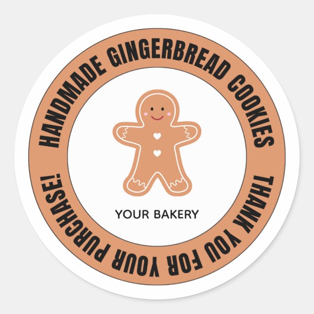 Sticker Rond Gingerbread Thank You for Your Order (Devant)