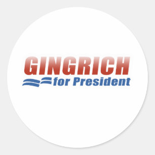 Sticker Rond Gingrich pour le président (2)