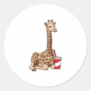 Sticker Rond Girafe