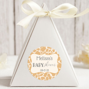 Sticker Rond Girafe Bébé Garçon Brun