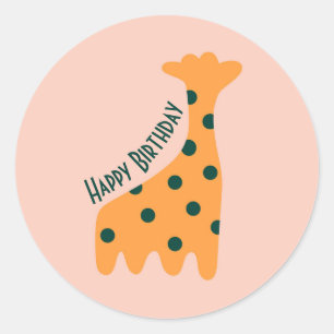 Sticker Rond girafe orange mignonne customisée