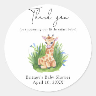 Sticker Rond Girafe sauvage merci