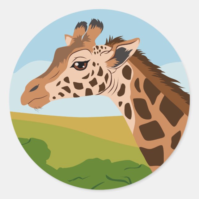 Sticker Rond Giraffe (Devant)