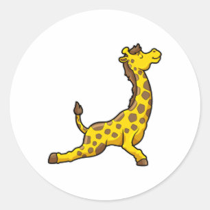 Sticker Rond Giraffe au Yoga Stretching exercices Leg