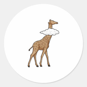 Sticker Rond Giraffe avec nuage