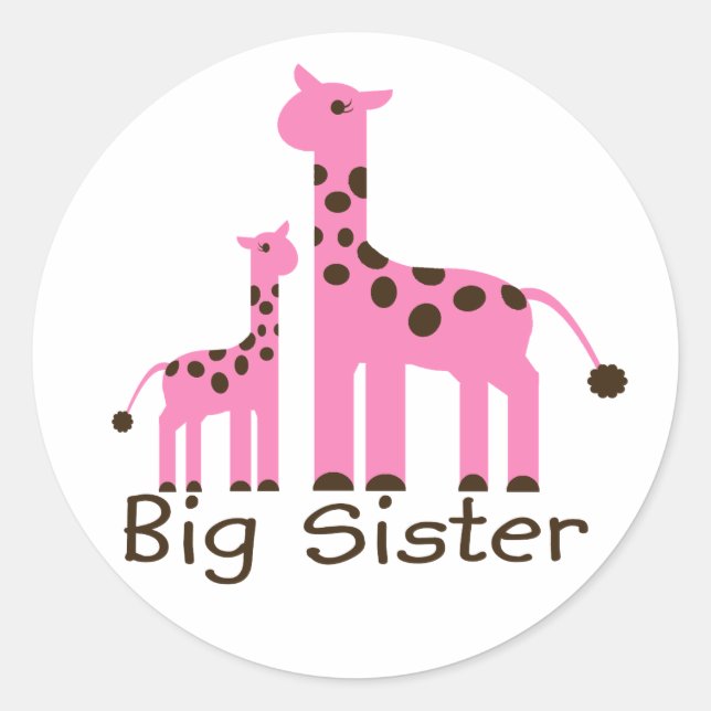 Sticker Rond Giraffe Big Sister (Devant)