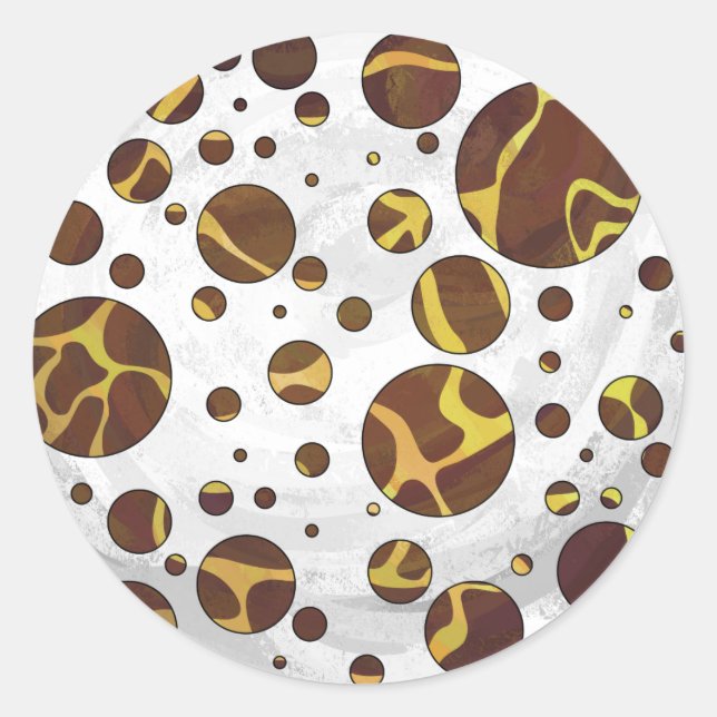 Sticker Rond Giraffe Brown et jaune (Devant)