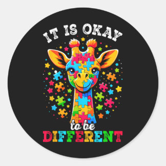 Sticker Rond Giraffe Ça va d'être une Sensibilisation sur l'aut