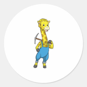 Sticker Rond Giraffe de Miner