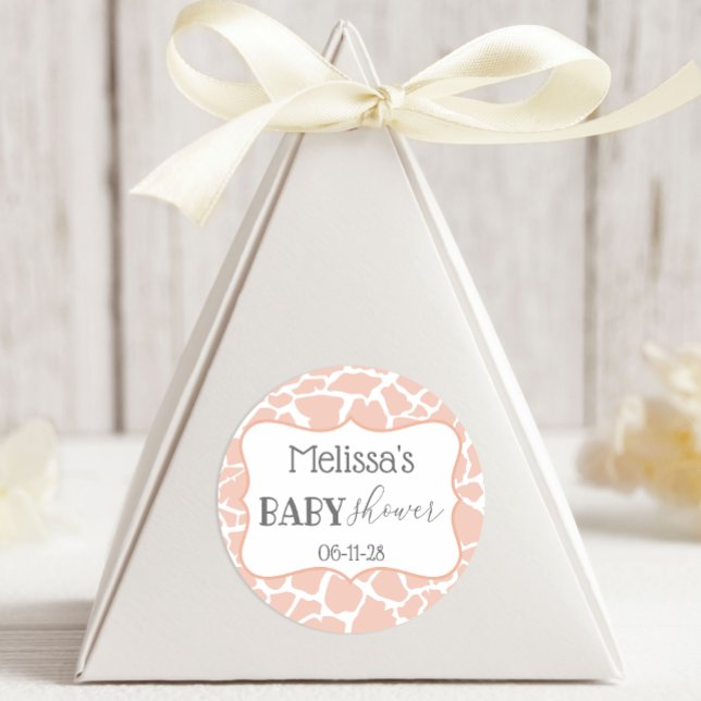 Sticker Rond Giraffe fille bébé rose (Créateur téléchargé)