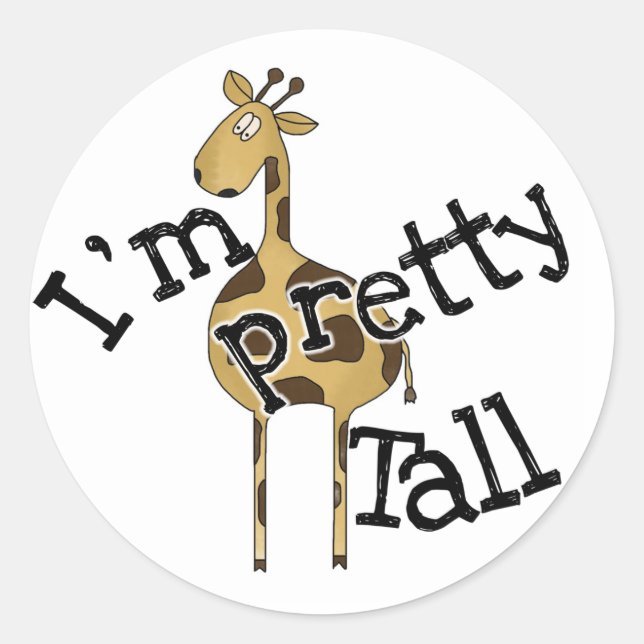 Sticker Rond Giraffe Je suis assez grand (Devant)